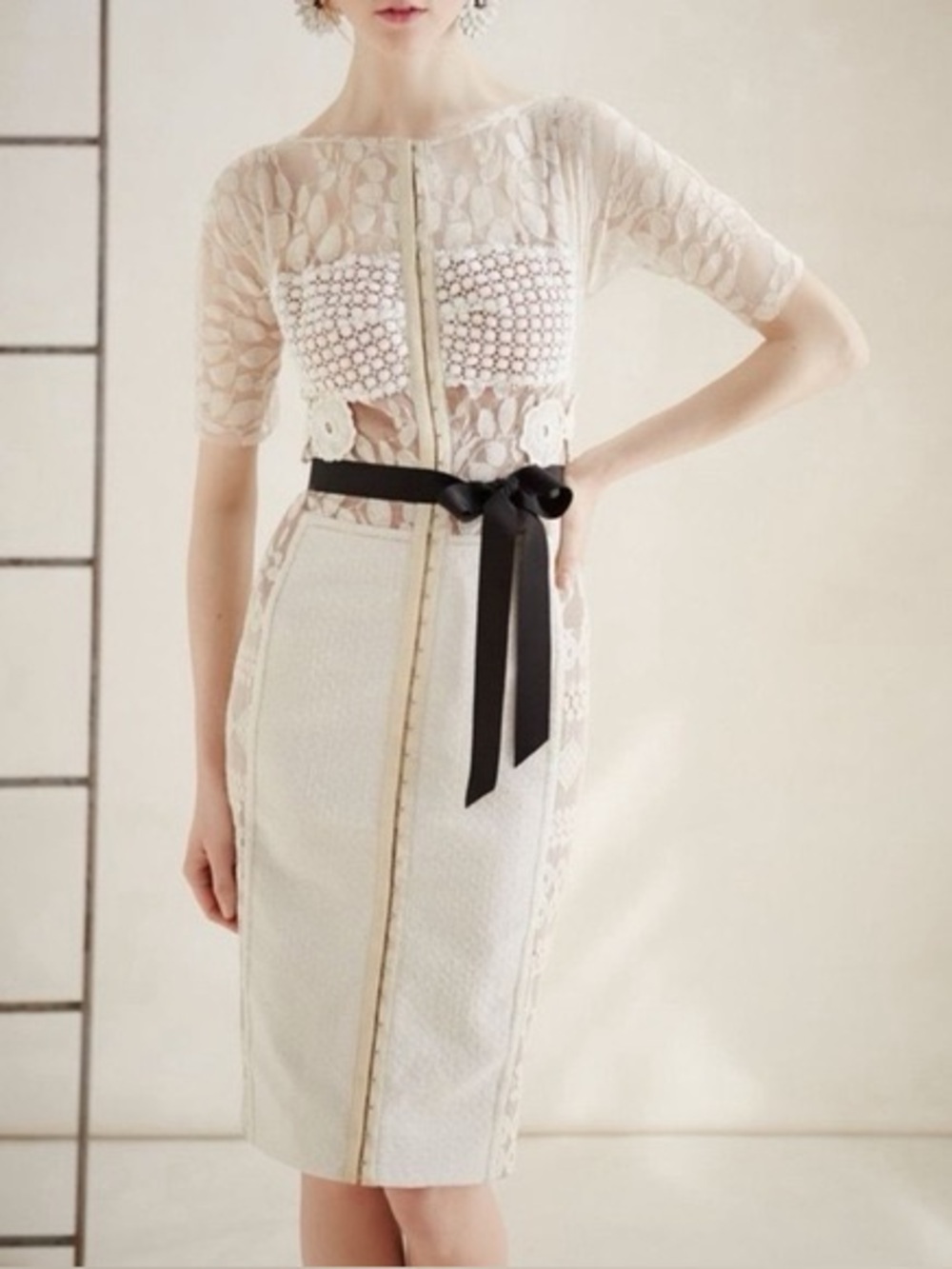 Anthropologie Byron Lars Carissima Beguile Ivory lace dress size 2 XS Reduced!